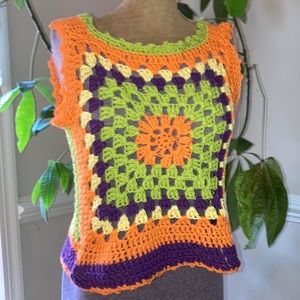 Granny Square Top Spring Green